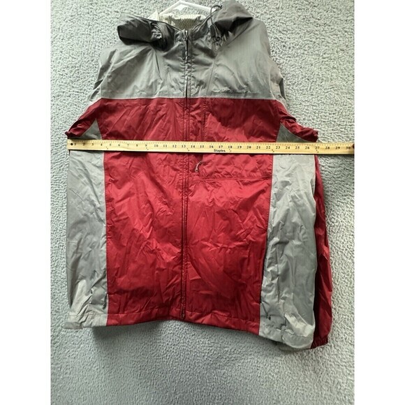 Eddie Bauer Rain Jacket Mens TXL Red Hooded Lined Pockets Full Zip Rain Coat - Picture 5 of 15
